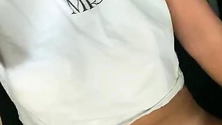 Glamour babe with big boobs masturbates in lingerie