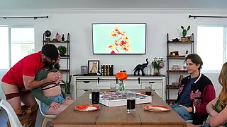 Pizza and games for crazy swap family