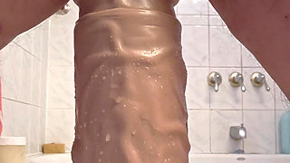 POV Close-up of Asspussy Quickie on Mr Hankeys 12 Inch Circumference LW Tip