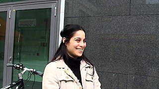 Brunettes public flashing and blowjob