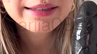 Petite French Goth Test a Double Ass and Pussy Dildo