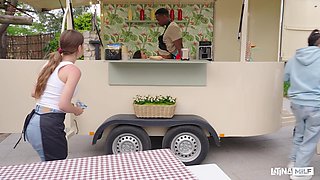 Latina Milf Fucked by BBC Outdoors - Food Truck Hookup feat. Catherine Knight