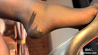 Ignored While My Louboutin Dangles Over You: Sheer Nylon Worship Awaits