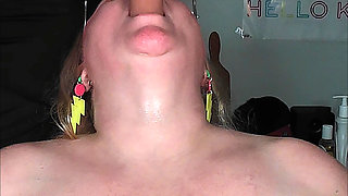 Extreme BBW Dildo Wet and Messy Deepthroat Saliva