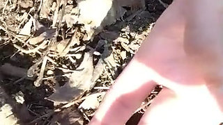 Touching and Tasting Own Cum From the Ground