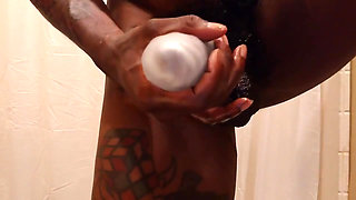 Hallelujah Johnson Masturbating solo close up sex toy BBC Masturbating