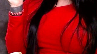 Lady in Red Smoking Cougar