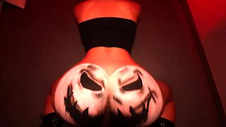 Halloween party turns into hardcore interracial fuck session
