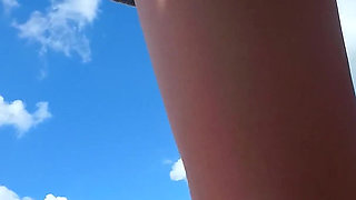 Skye Blue - Pink Micro Thong up the Skirt