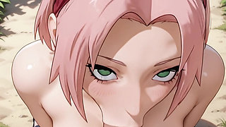 Sakura and Naruto having fun when no one's watching, Hentai