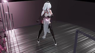 [mmd]haku "mr." Transparent Lace Cheongsam Big Lewd Pattern Black Silk