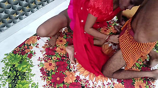 Indian Bhabhi Red Traditional Dress Intimate Sex with Devar - Homemade