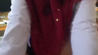 A Female Student Teaches Her a Job at Work.