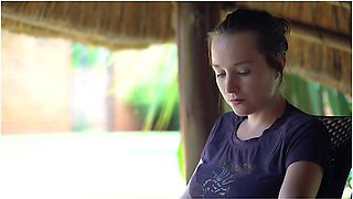 Outdoor smoking and sensual relaxation session