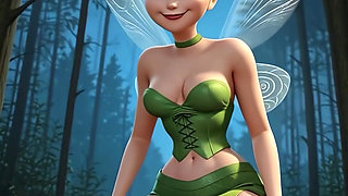 Tiny Tinkerbell Backs up on a Huge Cock
