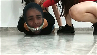 Stepmother and stepdaughters in their very first bondage debut video!