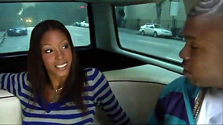 Ebony teen gets fucked and jizzed in the car