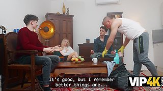 Daddy Proves His Dick Is Bigger Than His Two Sons Cocks