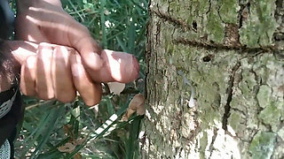 Best Cumming on Tree, Masturbating in Outdoor, Cumshot
