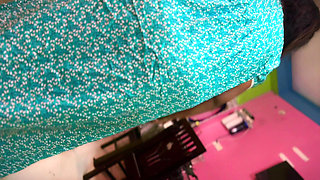 POV: Hot Indian Big Ass Maid Sweep My Room & I See Her Naked Ass