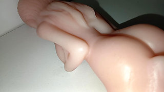Mini sex doll fucked by big fingers