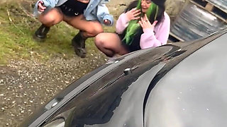 Two Goth Besties Desperate for a Pee