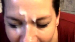 Amateur Housegirl Loves a Big Facial from Strangers