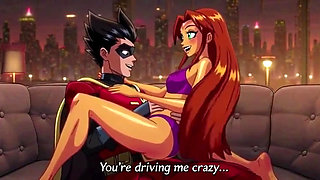 STARFIRE & ROBIN STEAMY PENTHOUSE ROMANCE - Hot 3D Anime Couple