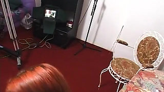 Amazing redhead blowing cock