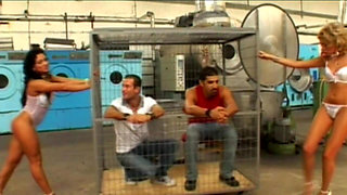 Blonde Babe Bent Over Washing Machine for Wild Fuck