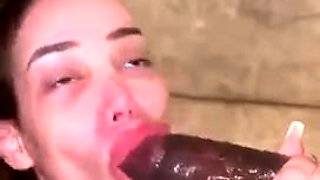 Eloa Lins Sucking on a Big Black Monster Cock