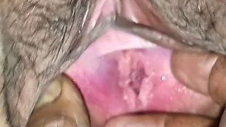 Brother Loosened His Pussy with His Finger in His Beloved Sister's Sexy Pussy at Night