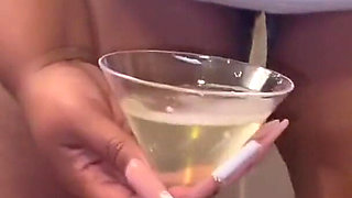 Pissing Im a Glass and Drinking My Piss