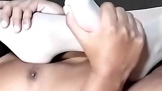 Nylon Feet Sniffing and Handjob Session # 2