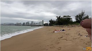 Katty West In Babe Can I Cum On Your Tits? - Public Cock Flashing On The Beach