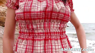 Anal beach fuck for skinny small tits brunette Vladana