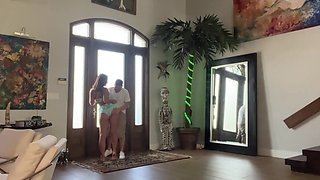 Sexy Slim MILF Has Fun With Her Horny Lover Despite the Fact That Her Hubby Is At Home