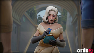 Mercy Sucks Two Big Dicks - 3D Overwatch Animation