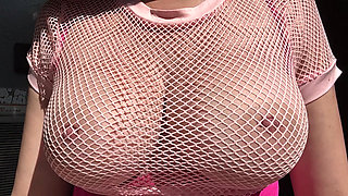 Italian Big Tits MILF Artemisia Love Showing Her Horny Big Tits Outdoor and Making Them Bounce