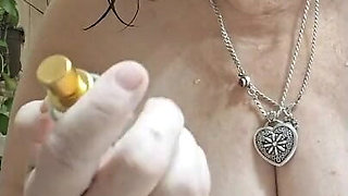 After a Hot Sshower Nurse Vicki Dries off and Does Some Other Grooming