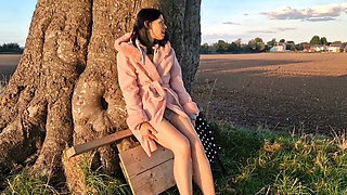 Outdoors Naked with Wide Open Legs