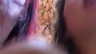 Step father with big cock fucks skinny teen and her friend on vacation outdoor