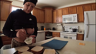 Housewife Makes Lunch then Fucked to Orgasm