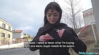 Big-breasted Brunette With Glasses Fucks For Some Cash