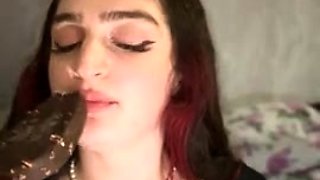 Glamour babe with big boobs masturbates in lingerie