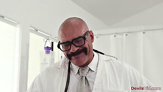 Busty Redhead Patient Gags on Charles Deras Huge Cock