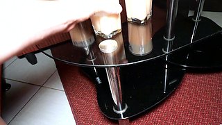 Hot Thai teens sharing a big white cock
