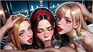 High School Reunion Turns Wild Orgy - Redhead, Blonde & Brunette In Hot Group Passion With Old Classmates