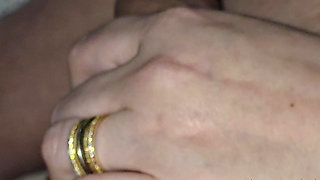 Step mom with huge hands handjob thick cock step son in a homemade video