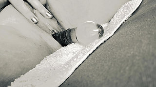 She lets the glass smack